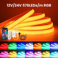 RGB COB LED Strip Lights WIFI APP Control 576LEDs/m Flexible RGB Lamp 12V 24V