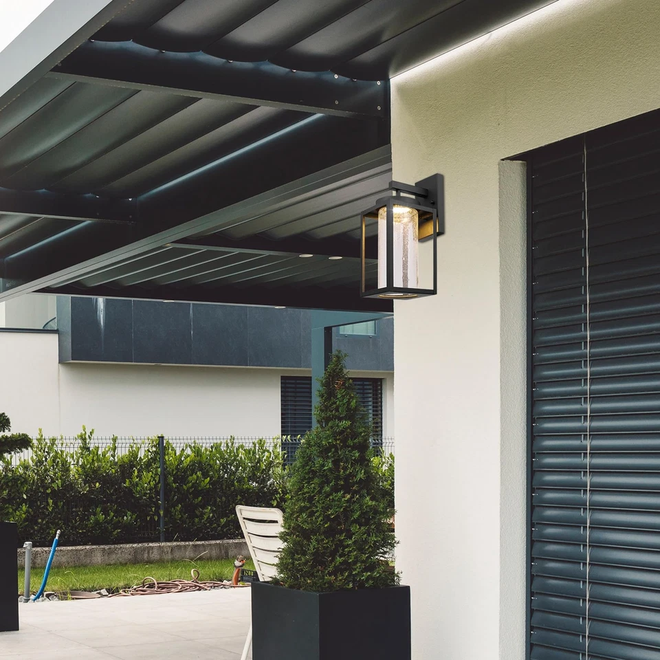 Electric 44359 Capulet LED Integrated Outdoor Indoor Wall Sconce, Black, Clea... - Image 2 of 4