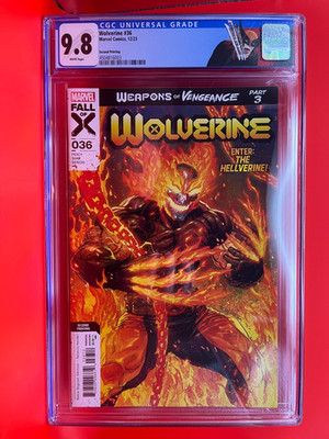 Wolverine (Marvel 2023) #36 2nd Print 1st App of Hellverine KEY CGC 9.8 Custom L