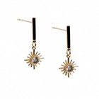 Ohrringe Sonnen handgefertigt mit 14K Vergoldung eleganter Damenschmuck