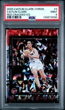 2025 PANINI CAITLIN CLARK CHRONICLED RED CRACKED ICE #3 CAITLIN CLARK PSA 9