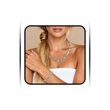 Boho Beaded Necklace Bracelet Set Natural Colorful Stone Jewelry Set Blue