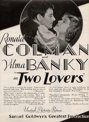 TWO LOVERS 1926 Ronald Colman, Vilma Banky TRADE ADVERT