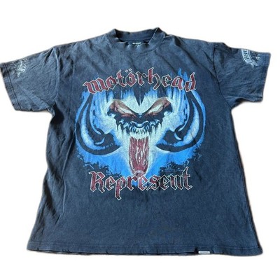 Represent Clo x Motorhead Monsters of Rep T-Shirt Black Graphic Size L Grunge