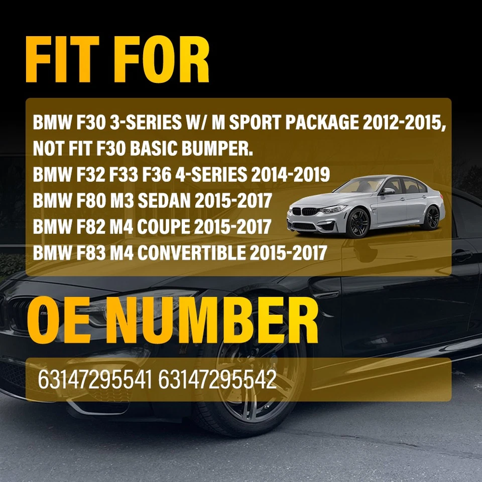 Smoke Front Bumper Side Marker Reflector Light Lamp For BMW F30 M Sport F32 1-10 - Image 2 of 4