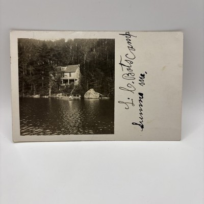 RPPC Postcard Sumner Maine Cottage, Bates Camp, ME