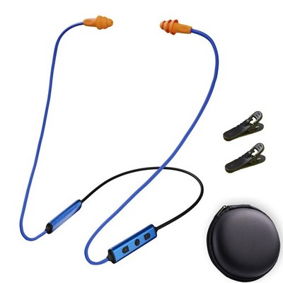 Ear Plugs Bluetooth Headphones for Work, Neckband Wireless Earbuds, Noise Red...