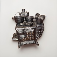 Vintage Cast Iron Queen Miniature Stove With Accessories