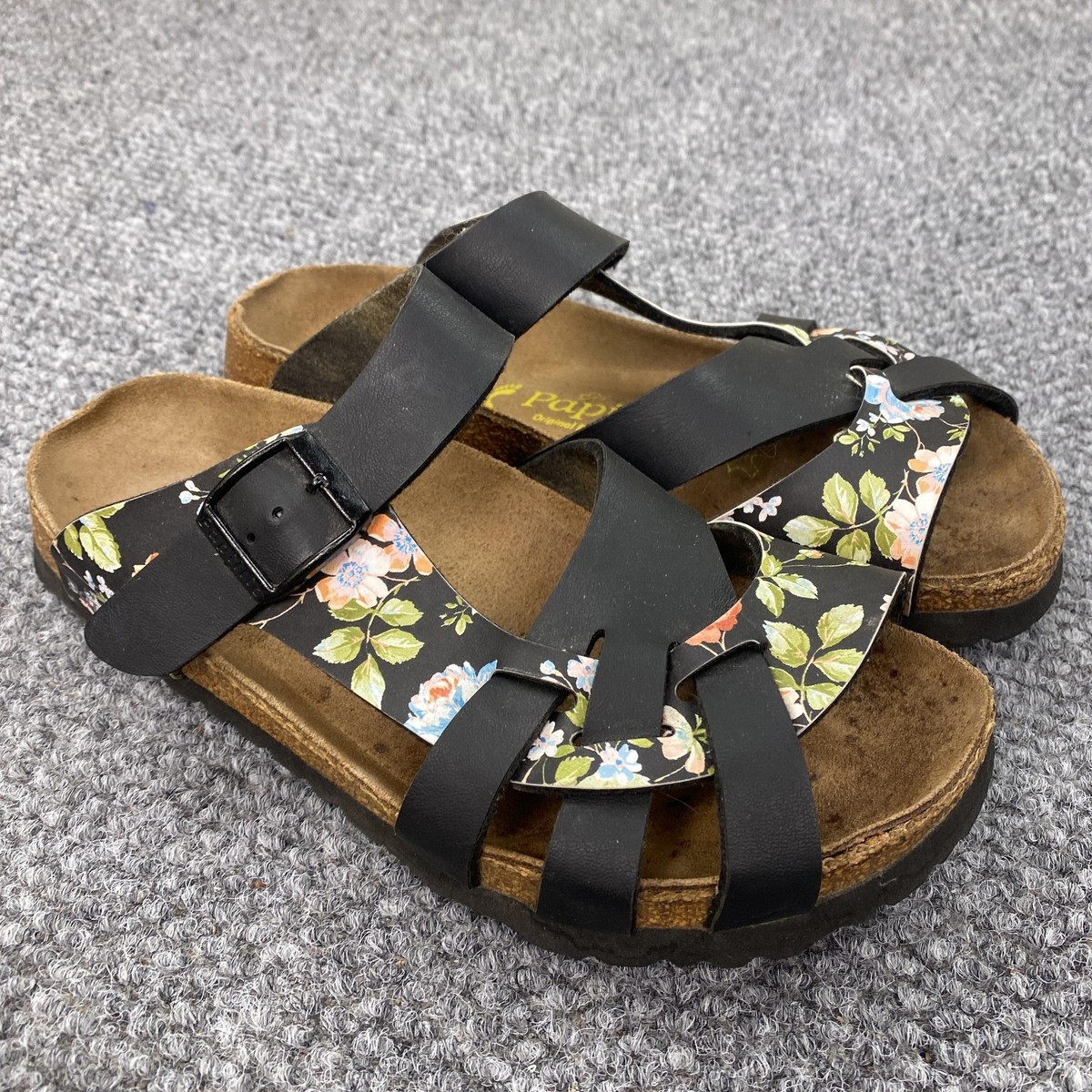 Papillio Birkenstock Pisa Sandals Womens Size Narrow Black