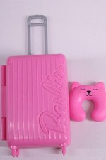 Barbie Pink Travel Suitcase Luggage With Retractable Handle And Travel Pillow