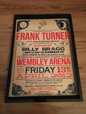Frank Turner/Billy Bragg-Wembley Arena 2012-A4 framed original advert