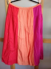 Gudrun Sj&ouml;den Rock L Bahnenrock mit Pailetten tolle Farben neu TOP Zustand