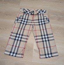 Burberry London Nova Check Beige Wool Blend Long Shorts Kids Girl Size 12Y 152cm