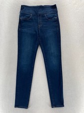 SPANX Signature Waist Skinny Jeans Women's 28 Dark Blue Stretch Denim Preppy