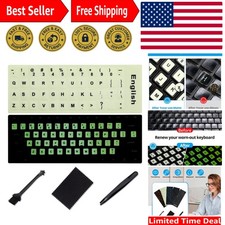 Fluorescent English Keyboard Stickers - Glow in the Dark  Water Resistant