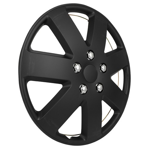 16 Inch Set of 4 Snap On Full Hub Caps Wheel Covers Fit R16 Tire & Rim Black - Picture 6 of 9