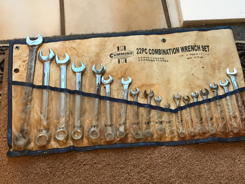 22 piece combination wrench set mixed lot,some are Cummins, 6-19mm, 1/4 - 7/8" - Picture 2 of 24