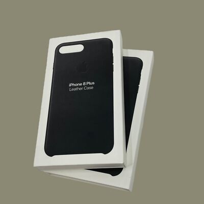 Lot of 2 - Original Apple iPhone 8 Plus Leather Case - Black