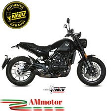MIVV Benelli Leoncino 500 2019 Motorrad Auspuff Double Gun Edelstahl schwarz