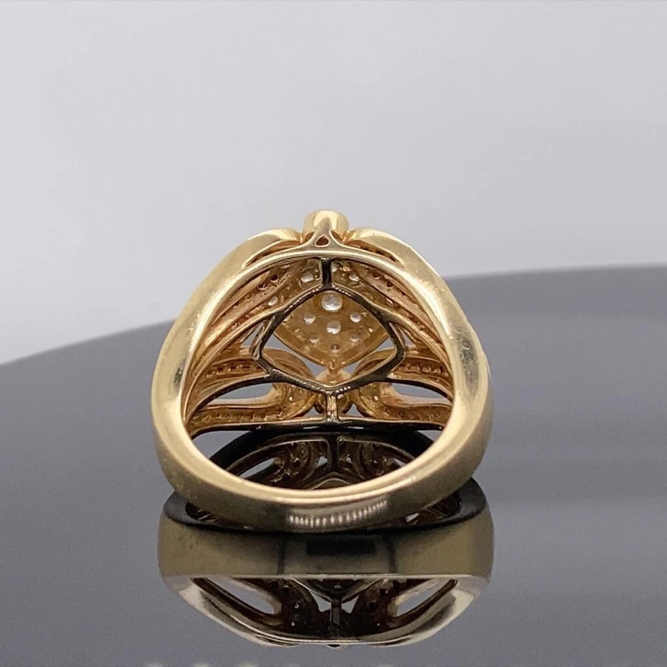 Anillo con racimo de diamantes de 1,20 quilates de oro amarillo de 14 k Effy Bouquet $5500 al por menor Foto 4 de 4