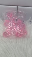 Lot of 12 Clear Pink Acrylic Plastic Pacifiers Miniature Baby Shower Decoration