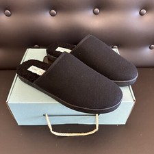 Toms Men's Harbor Slipper, size 9 Black Repreve two tone felt, Free Shipping 