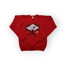 Vintage Air Jordan Nike Flight Jumpman Logo Sweatshirt Pullover Mens XL Red