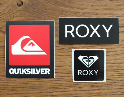 3 Stickers Decals Roxy Quiksilver Surf Windsurf Skateboard Skate BMX