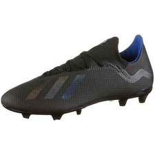 adidas Men's X 18.3 FG Soccer Cleats Black/Blue BX 12