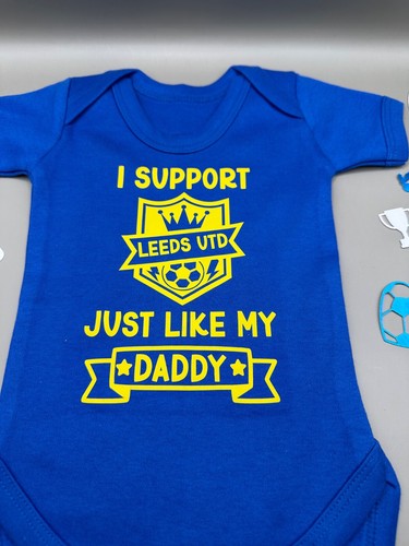 Leeds United FC Personalised Baby Football Vest BabyGrow Bodysuit FREE P&P - Picture 6 of 7