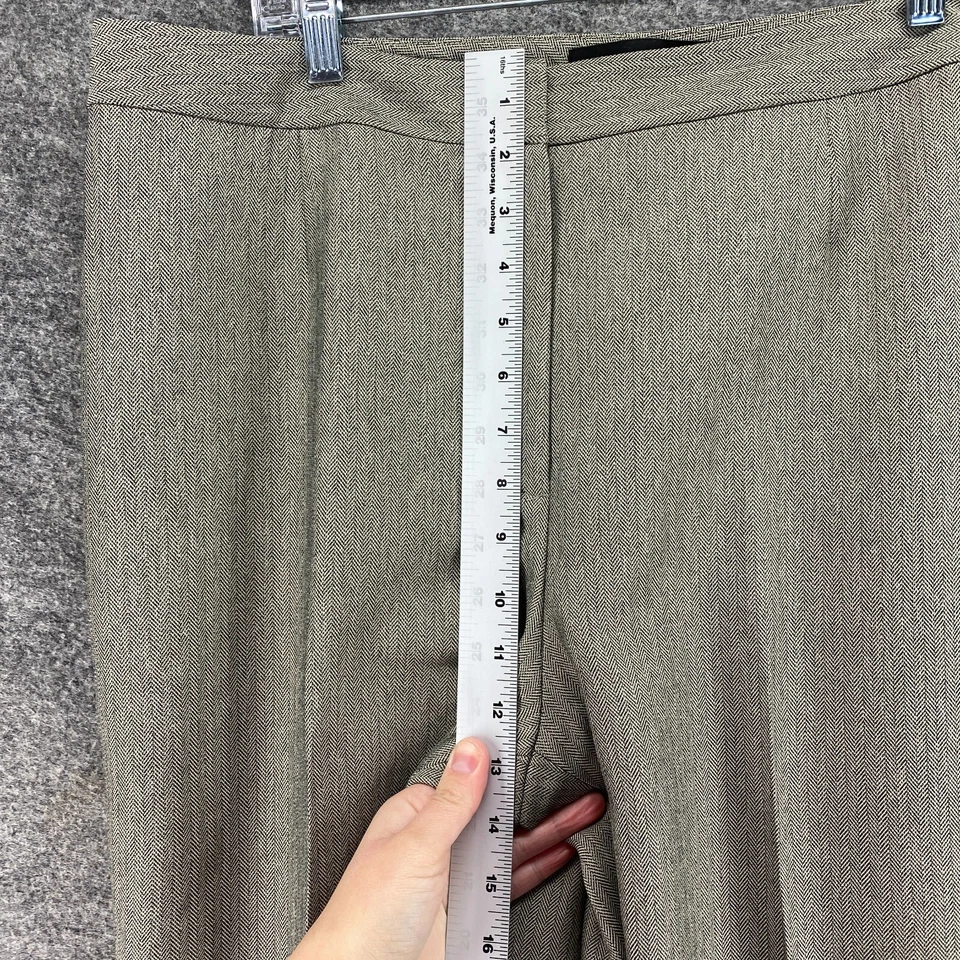 Evan Picone 正装裤女式 12 灰色高腰打褶直筒内衬休闲 — 第 4/4 张图片