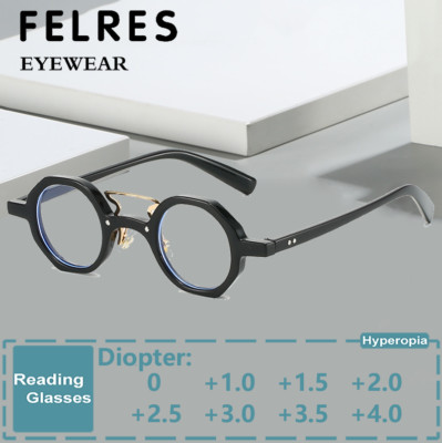 Unisex Round Blue Light Blocking Reading Glasses Clear Lens Presbyopic Glasses 