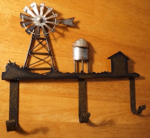 Rustic Country Primitive Windmill Garden Barn Water Tower Hook Farm House Decor - Picture 10 of 10
