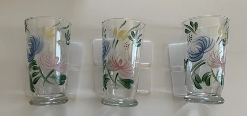 Water glasses, Vintage, Floral, Federal Glass, Great condition, Spring, Summer