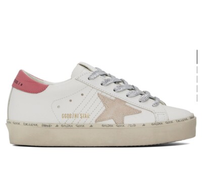 Golden Goose Hi Star Sneaker White, Pink, Silver, Cream NIB Auth