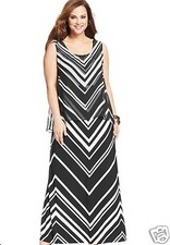 NWT $109 Alfani Plus Size Sleeveless Striped Maxi Dress Size 1X