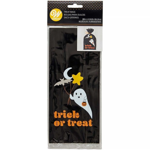 Bolsas Trick or Treat Halloween Ghost Treat corbatas 20 quilates Wilton - Imagen 2 de 2