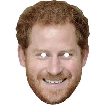 FUNKYBUNKY Prince Harry Royal Celebrity Card Face Mask - Ready To Wear - Fancy Dress