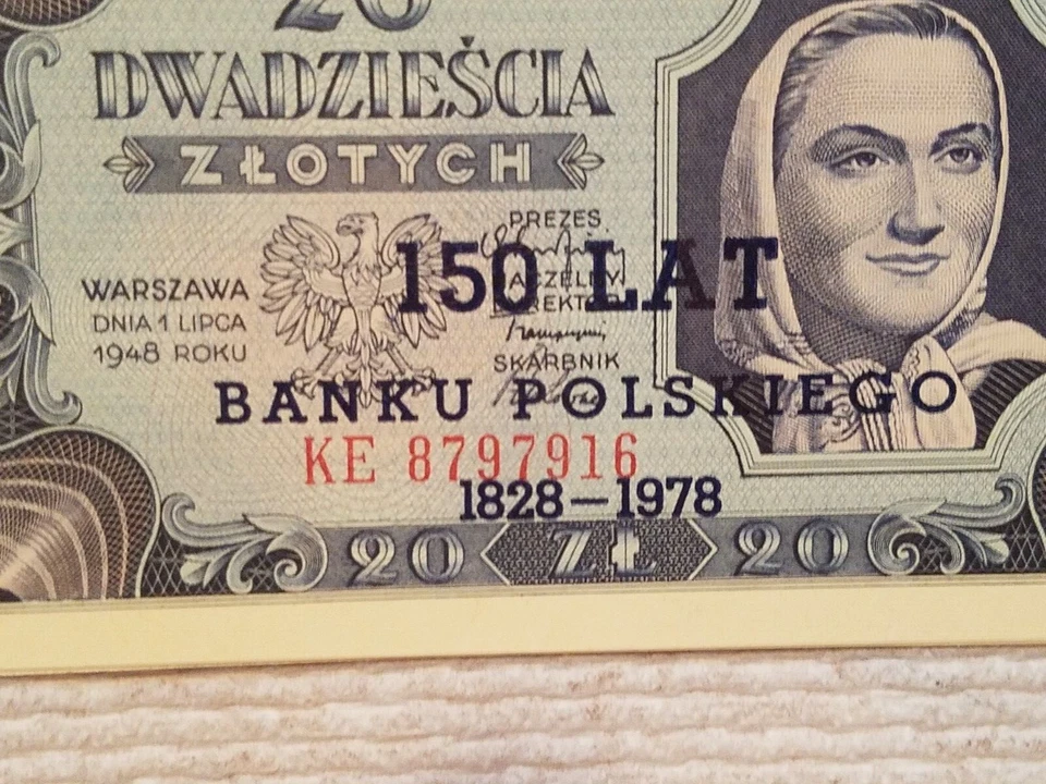 1948 Poland 20 100 Zlotych 2 Note Set 1828 - 1978 Overprint 150 Lat Polish UNC - Image 3 of 4
