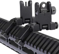 US Flip Up 45 Degree Offset Backup Iron Sight All Metal Parts Front And Rear