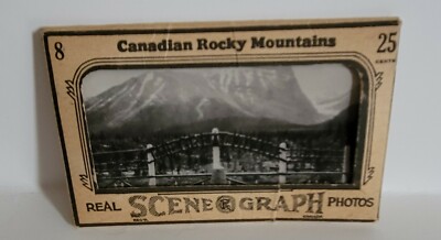 Vintage Scene Graph 8 Photos Canadian Rocky Mountains Stamped 1949 Canada