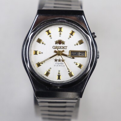 Mint Orient 3 Star Crystal 0S469C028D Automatic 21J White Dial Arabic Date Watch