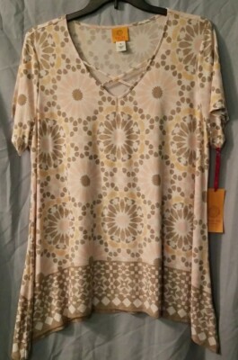 Ruby Rd. woman MAKE ME BLUSH floral champagne multi 1x NWT
