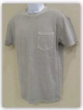 Tee Shirt SHORT SLEEVE Gray Faded w POCKET Crewneck Men's SMALL Standard Fit