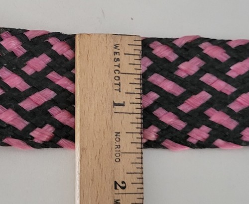 Vintage 1970s 1980s Women's Retro Wrap Pink & Black belt with tassels MOD HIP - Picture 4 of 4