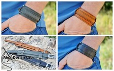 Brown Leather cuff Bracelet wristband Extra class genuine leather cuff bracelet
