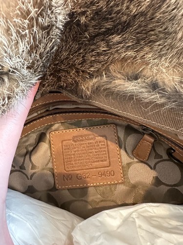 Vintage Coach fur shoulder hobo purse! - Picture 9 of 10