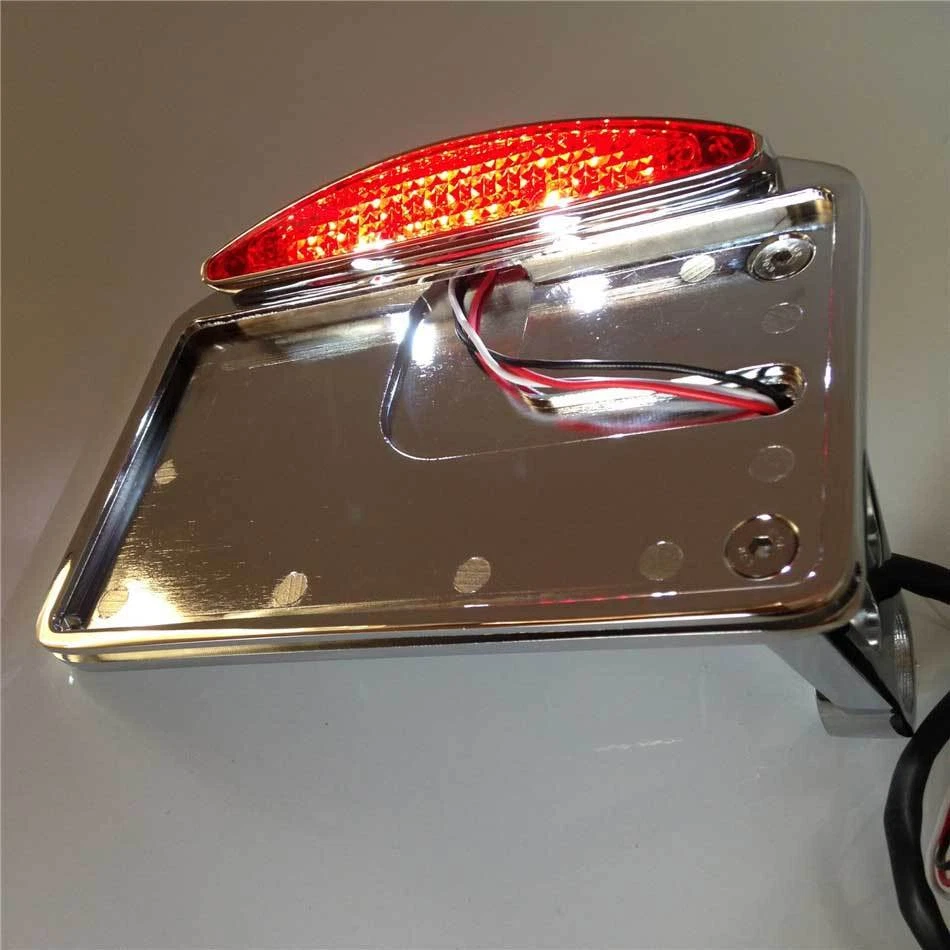 Conjunto de luz LED de matrícula montada lateral piezas de motocicleta freno trasero cromado Foto 2 de 4