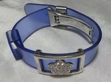 FIRENZE PRETTY BLUE TRANSPARENT BRACELET W, CRYSTAL TOP