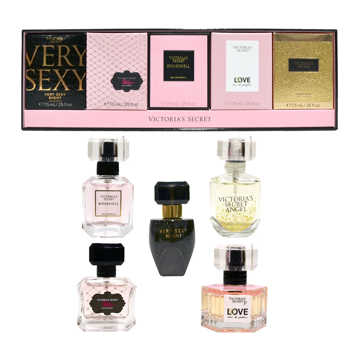 Victoria s Secret Perfume Gift Set 5 Piece Fragrance Eau De Parfum .25 Oz New
